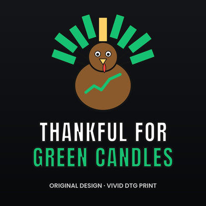 Thankful For Green Candles Long Sleeve Shirt, Funny Thanksgiving Crypto Tee, Turkey Trader Shirt, Trader Gift