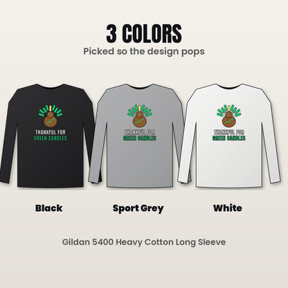 Thankful For Green Candles Long Sleeve Shirt, Funny Thanksgiving Crypto Tee, Turkey Trader Shirt, Trader Gift