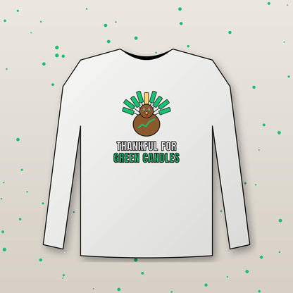 Thankful For Green Candles Long Sleeve Shirt, Funny Thanksgiving Crypto Tee, Turkey Trader Shirt, Trader Gift