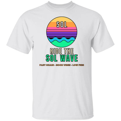 Ride The SOL Wave Shirt, Solana T-Shirt, Retro Sunset Crypto Tee, SOL Holder Gift, Surf Crypto Shirt, Crypto Investor Gift