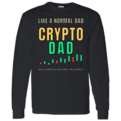 Crypto Dad Long Sleeve Shirt, Funny Bitcoin Dad Tee, Crypto Trader Dad Shirt, Christmas Gift For Dad