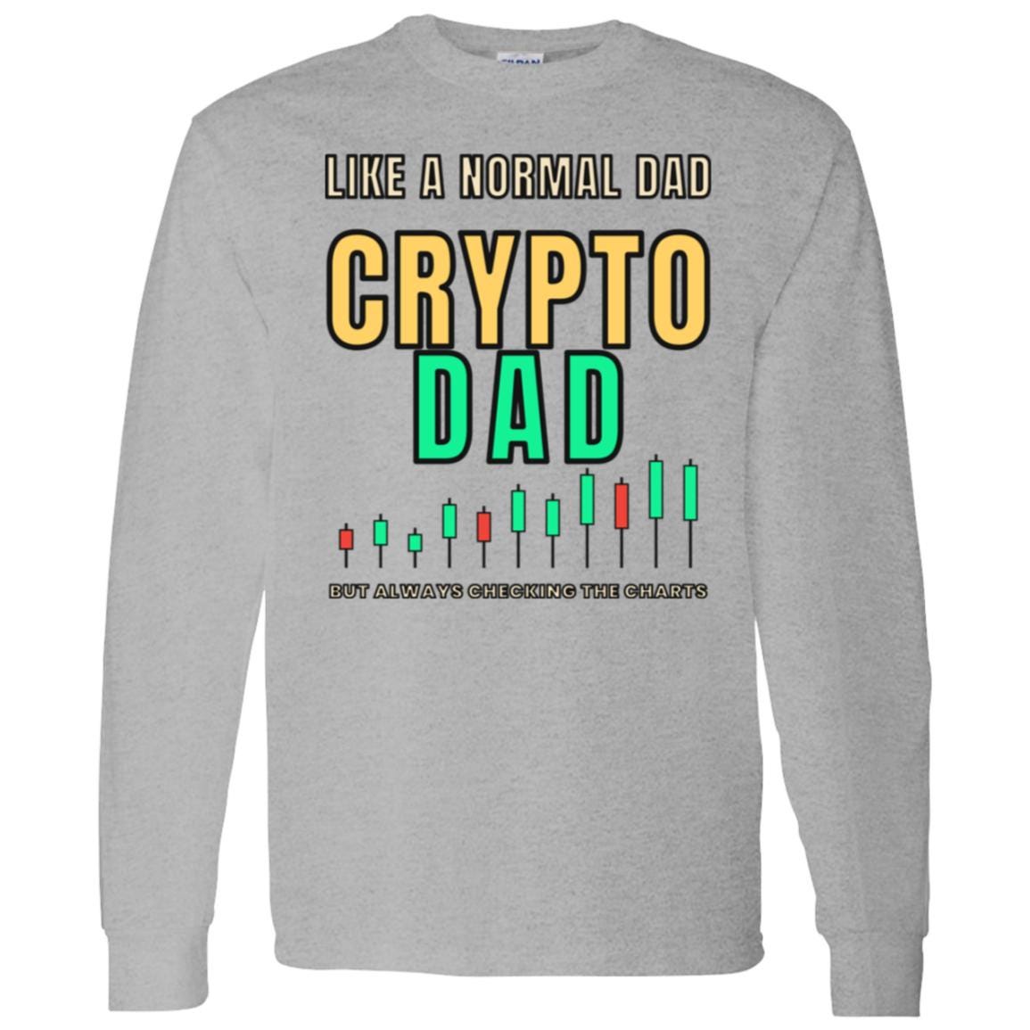 Crypto Dad Long Sleeve Shirt, Funny Bitcoin Dad Tee, Crypto Trader Dad Shirt, Christmas Gift For Dad