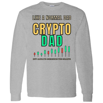 Crypto Dad Long Sleeve Shirt, Funny Bitcoin Dad Tee, Crypto Trader Dad Shirt, Christmas Gift For Dad