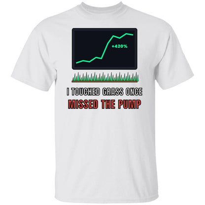 I Touched Grass Once Missed The Pump Shirt, Funny Crypto T-Shirt, Crypto Meme Tee, Trader Gift, Stock Market Shirt