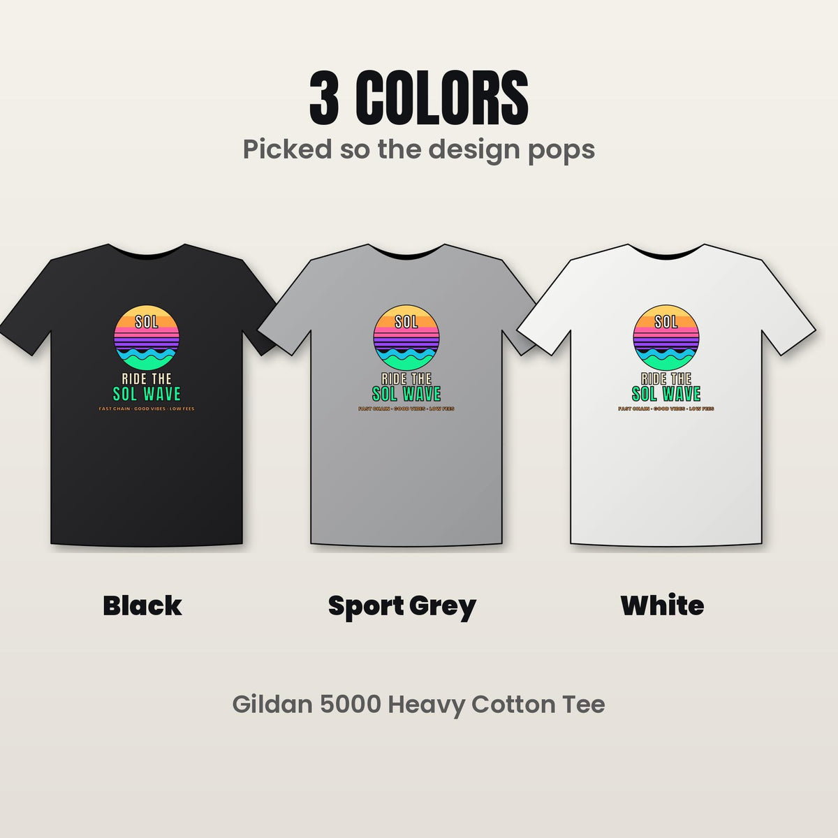 Ride The SOL Wave Shirt, Solana T-Shirt, Retro Sunset Crypto Tee, SOL Holder Gift, Surf Crypto Shirt, Crypto Investor Gift