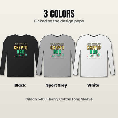 Crypto Dad Long Sleeve Shirt, Funny Bitcoin Dad Tee, Crypto Trader Dad Shirt, Christmas Gift For Dad