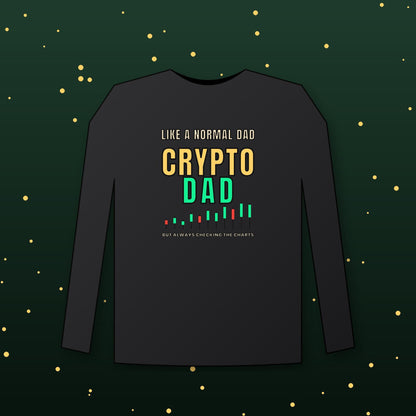 Crypto Dad Long Sleeve Shirt, Funny Bitcoin Dad Tee, Crypto Trader Dad Shirt, Christmas Gift For Dad