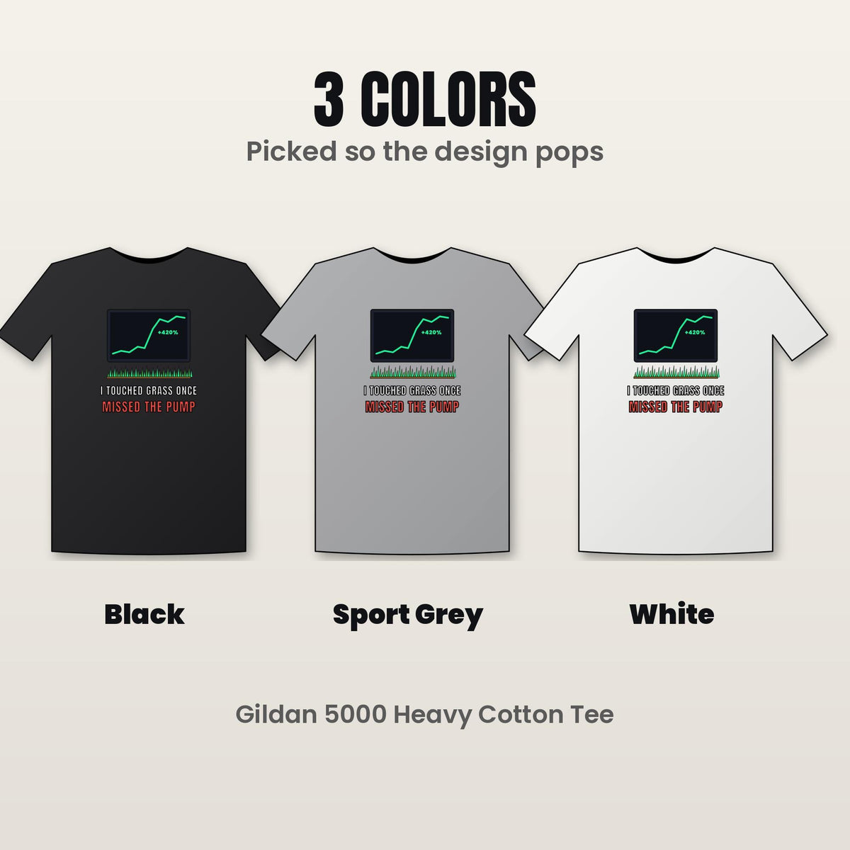 I Touched Grass Once Missed The Pump Shirt, Funny Crypto T-Shirt, Crypto Meme Tee, Trader Gift, Stock Market Shirt