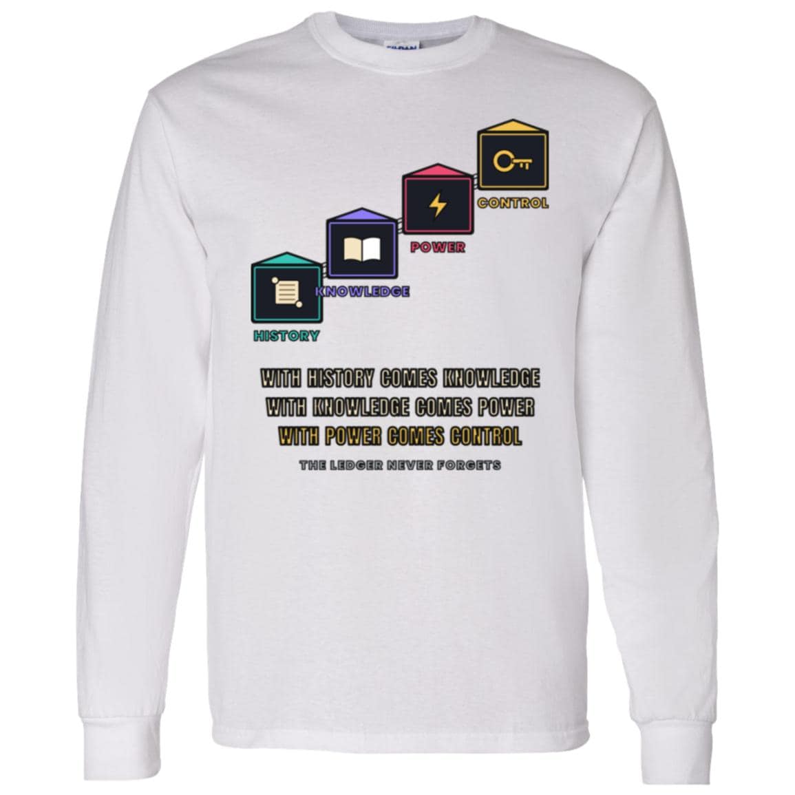 With History Comes Knowledge Long Sleeve Shirt, Knowledge Is Power Tee, Blockchain Crypto Shirt, Investor Gift