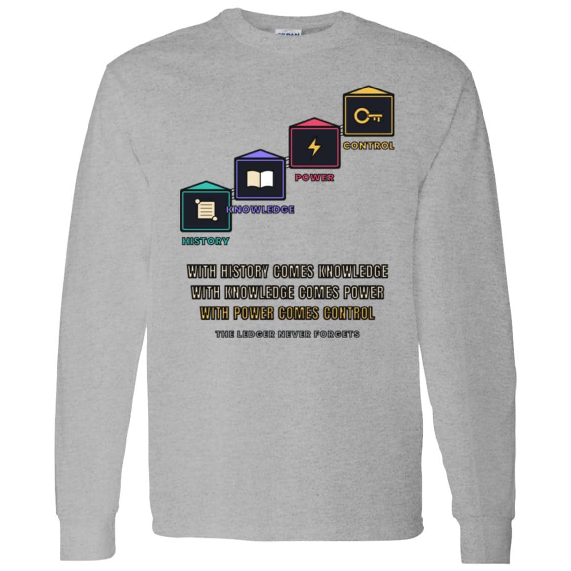 With History Comes Knowledge Long Sleeve Shirt, Knowledge Is Power Tee, Blockchain Crypto Shirt, Investor Gift