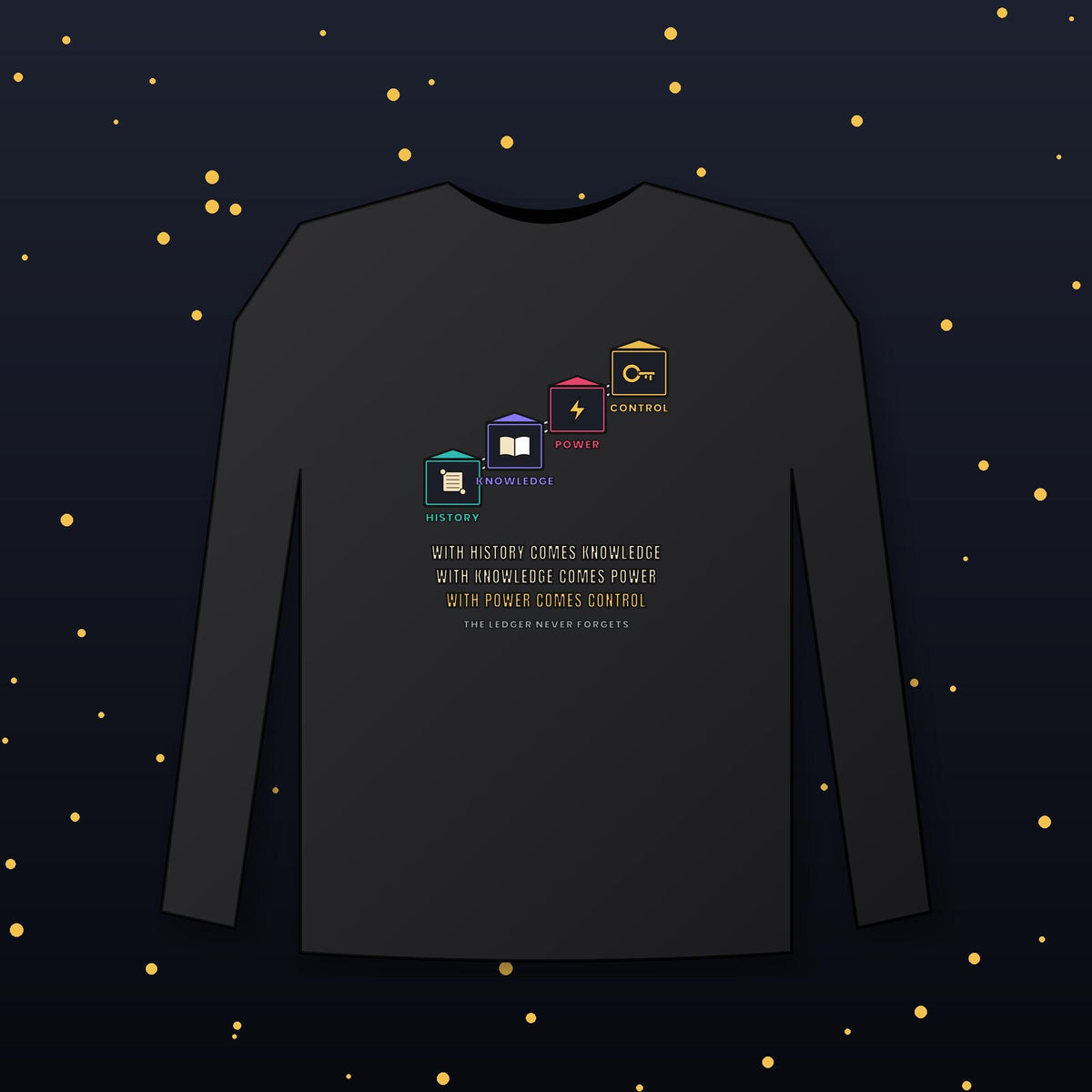 With History Comes Knowledge Long Sleeve Shirt, Knowledge Is Power Tee, Blockchain Crypto Shirt, Investor Gift
