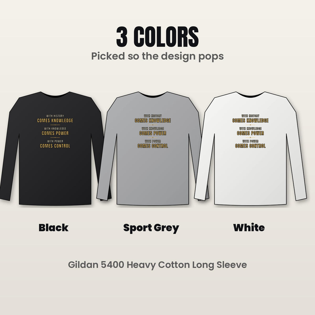 With History Comes Knowledge Long Sleeve Shirt, Knowledge Is Power Quote Tee, Motivational Shirt, History Gift