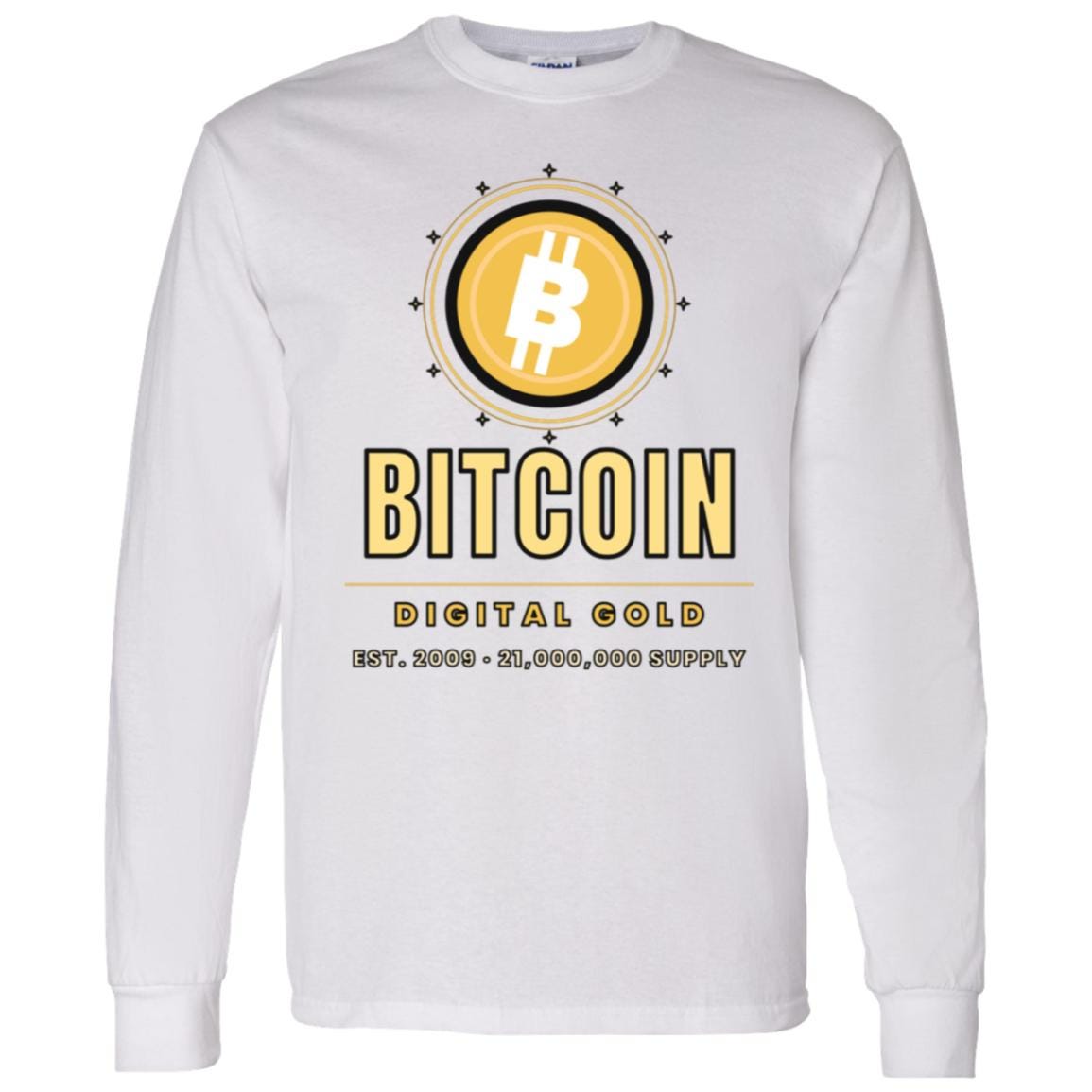 Gold Bitcoin Long Sleeve Shirt, Digital Gold Tee, Bitcoin Gift For Men, Crypto Investor Shirt, BTC Gift