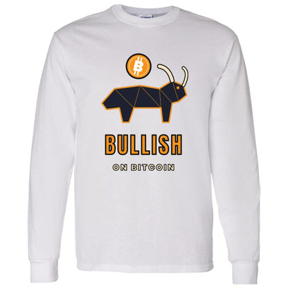 Bitcoin Bull Long Sleeve Shirt, Bullish On Bitcoin Tee, Crypto Bull Market Shirt, Crypto Trader Gift