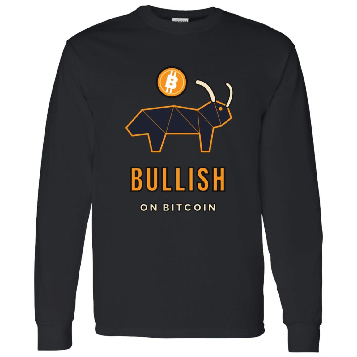 Bitcoin Bull Long Sleeve Shirt, Bullish On Bitcoin Tee, Crypto Bull Market Shirt, Crypto Trader Gift