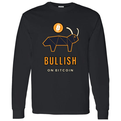 Bitcoin Bull Long Sleeve Shirt, Bullish On Bitcoin Tee, Crypto Bull Market Shirt, Crypto Trader Gift