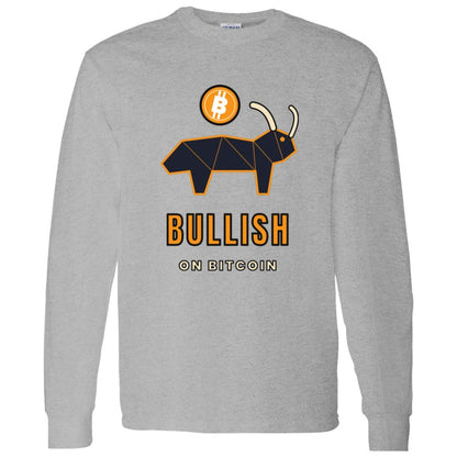 Bitcoin Bull Long Sleeve Shirt, Bullish On Bitcoin Tee, Crypto Bull Market Shirt, Crypto Trader Gift