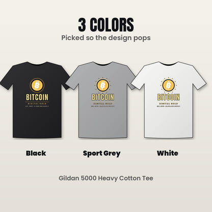 Gold Bitcoin Shirt, Digital Gold T-Shirt, Bitcoin Gift For Men, Crypto Investor Tee, BTC Shirt, Bitcoin Lover Gift