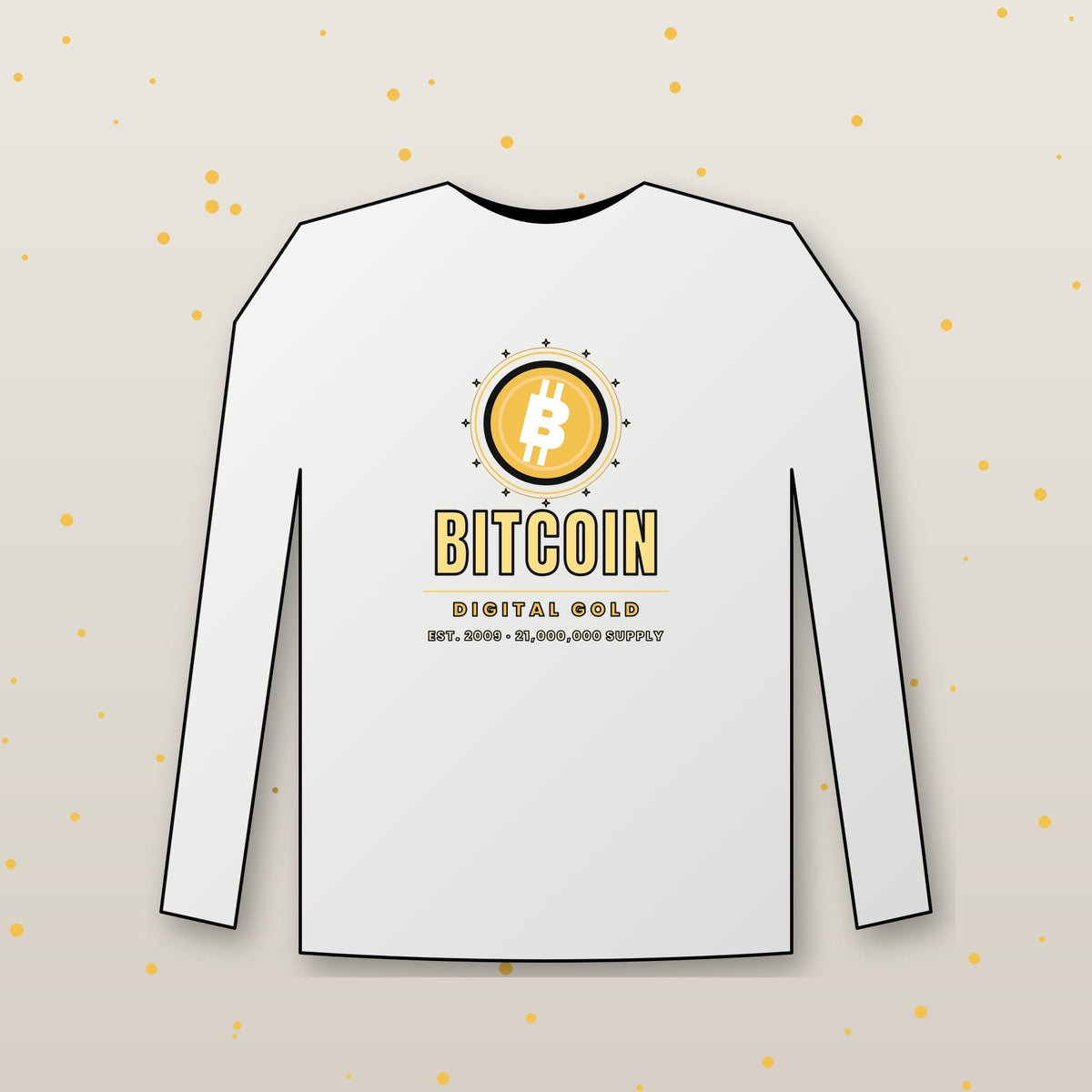 Gold Bitcoin Long Sleeve Shirt, Digital Gold Tee, Bitcoin Gift For Men, Crypto Investor Shirt, BTC Gift