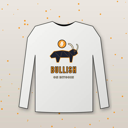 Bitcoin Bull Long Sleeve Shirt, Bullish On Bitcoin Tee, Crypto Bull Market Shirt, Crypto Trader Gift