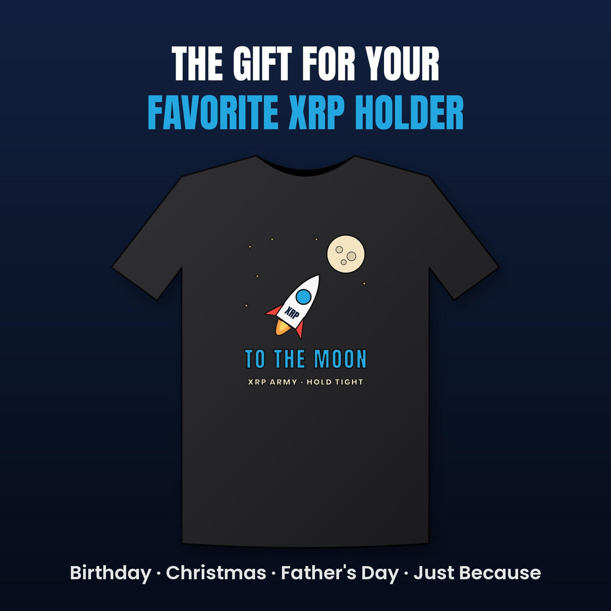XRP To The Moon Shirt, Army T-Shirt, Rocket Crypto Tee, Altcoin Holder Gift, Crypto Investor Gift, Ripple Fan Shirt