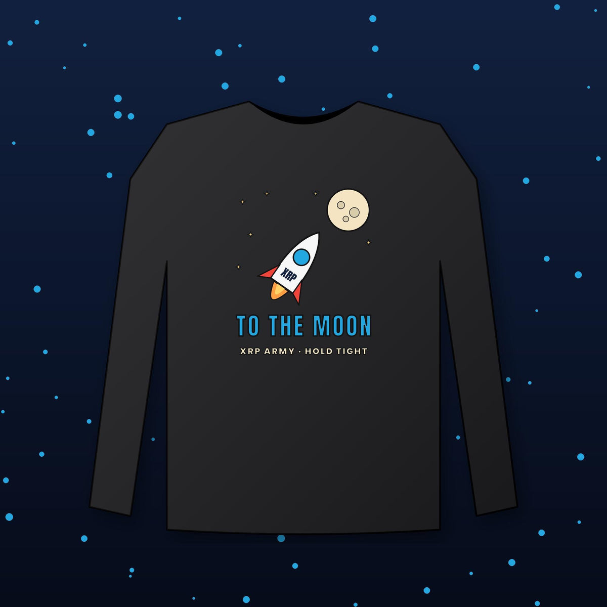 XRP To The Moon Long Sleeve Shirt, Army Tee, Rocket Crypto Shirt, Altcoin Holder Gift