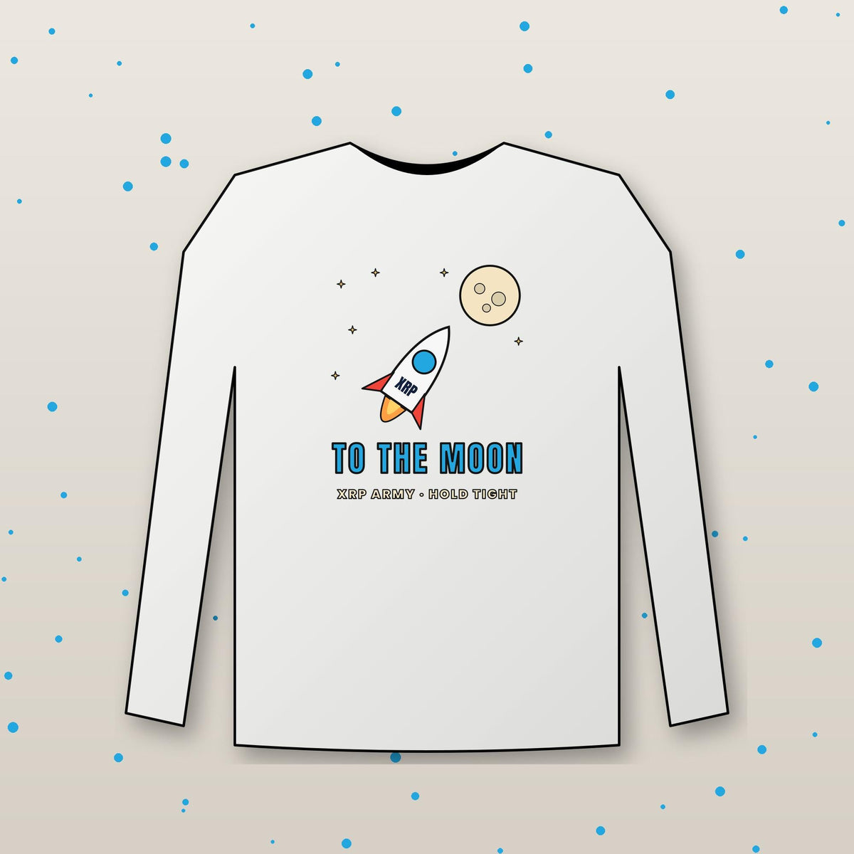 XRP To The Moon Long Sleeve Shirt, Army Tee, Rocket Crypto Shirt, Altcoin Holder Gift