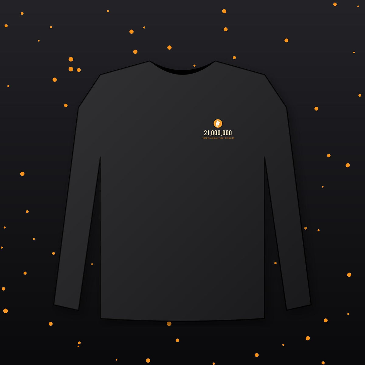 Bitcoin 21 Million Long Sleeve Shirt, Minimalist Bitcoin Tee, Small Chest BTC Shirt, Crypto Gift For Men