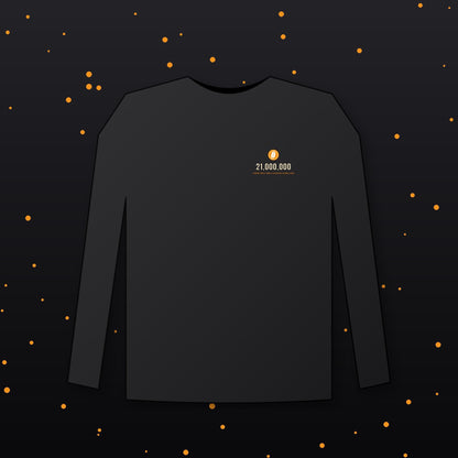 Bitcoin 21 Million Long Sleeve Shirt, Minimalist Bitcoin Tee, Small Chest BTC Shirt, Crypto Gift For Men