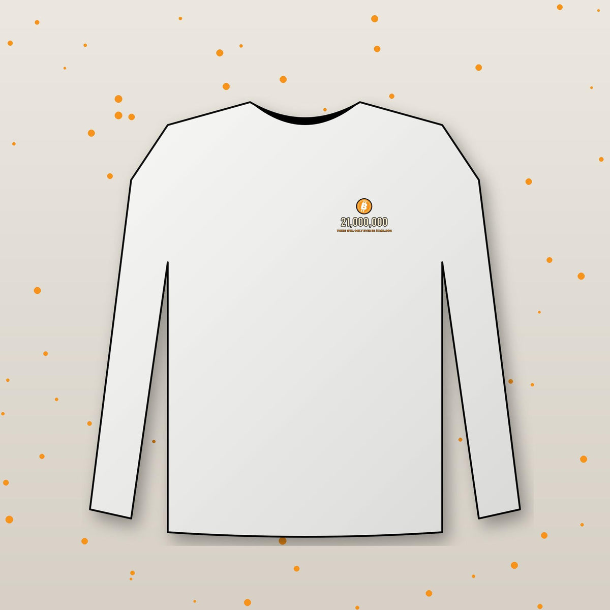 Bitcoin 21 Million Long Sleeve Shirt, Minimalist Bitcoin Tee, Small Chest BTC Shirt, Crypto Gift For Men