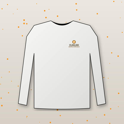 Bitcoin 21 Million Long Sleeve Shirt, Minimalist Bitcoin Tee, Small Chest BTC Shirt, Crypto Gift For Men