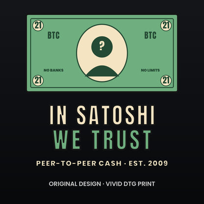 In Satoshi We Trust Long Sleeve Shirt, Bitcoin Banknote Tee, Funny Bitcoin Shirt, Crypto Gift For Men