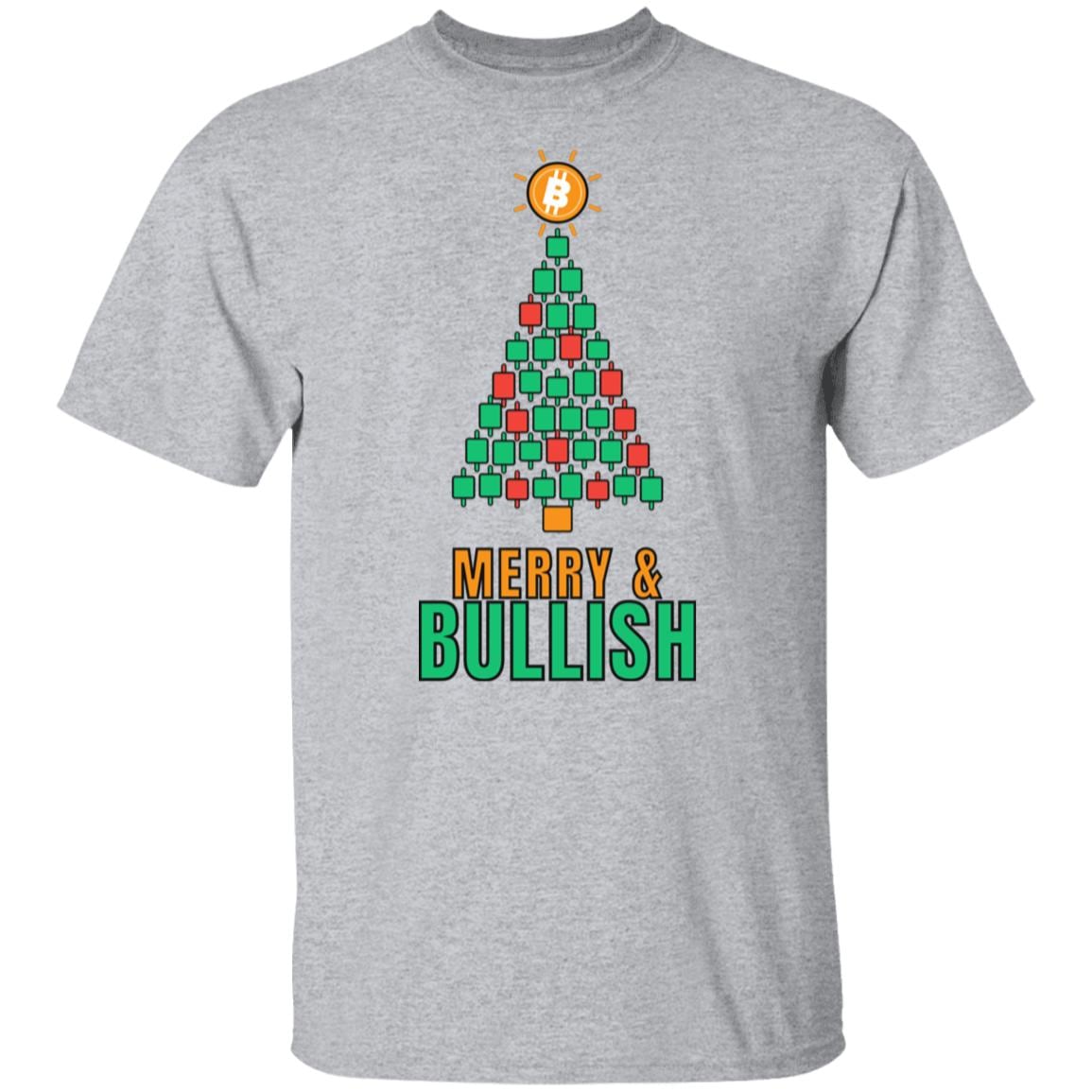 Bitcoin Christmas Shirt, Merry and Bullish Crypto Tee, Candlestick Christmas Tree T-Shirt, Crypto Trader Gift, BTC Holiday Shirt