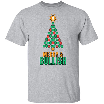 Bitcoin Christmas Shirt, Merry and Bullish Crypto Tee, Candlestick Christmas Tree T-Shirt, Crypto Trader Gift, BTC Holiday Shirt