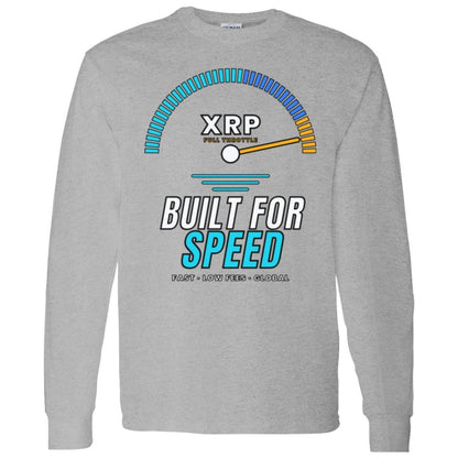 XRP Long Sleeve Shirt, XRP Built For Speed Crypto Tee, XRP Holder Gift, Cryptocurrency Shirt, Crypto Investor Gift