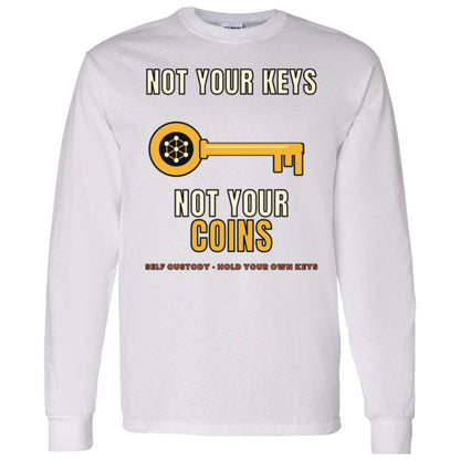 Not Your Keys Not Your Coins Long Sleeve Shirt, Crypto Self Custody Tee, HODL Shirt, Crypto Wallet Gift, Blockchain Gift