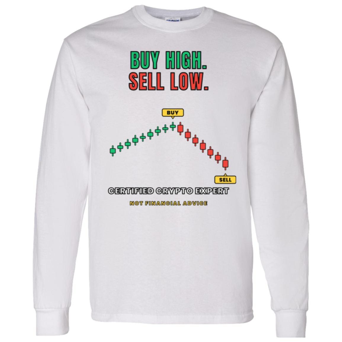 Buy High Sell Low Long Sleeve Shirt, Funny Crypto Tee, Day Trader Gift, Stock Market Humor Shirt, Crypto Investor Gift