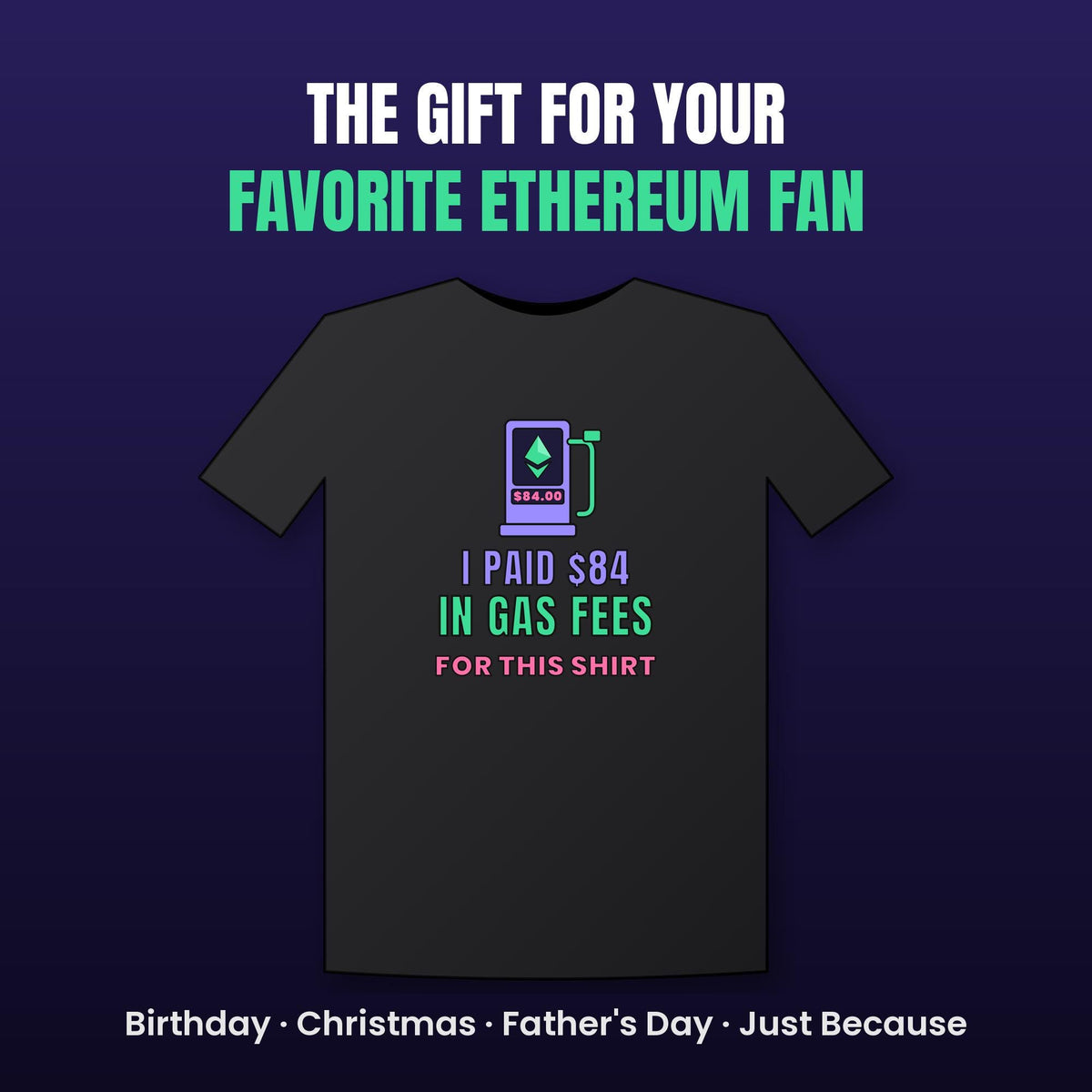 Ethereum Gas Fees Shirt, Funny Crypto T-Shirt, I Paid 84 Dollars in Gas Fees, ETH Shirt, Crypto Trader Gift, Web3 Developer Tee