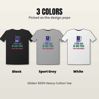 Ethereum Gas Fees Shirt, Funny Crypto T-Shirt, I Paid 84 Dollars in Gas Fees, ETH Shirt, Crypto Trader Gift, Web3 Developer Tee