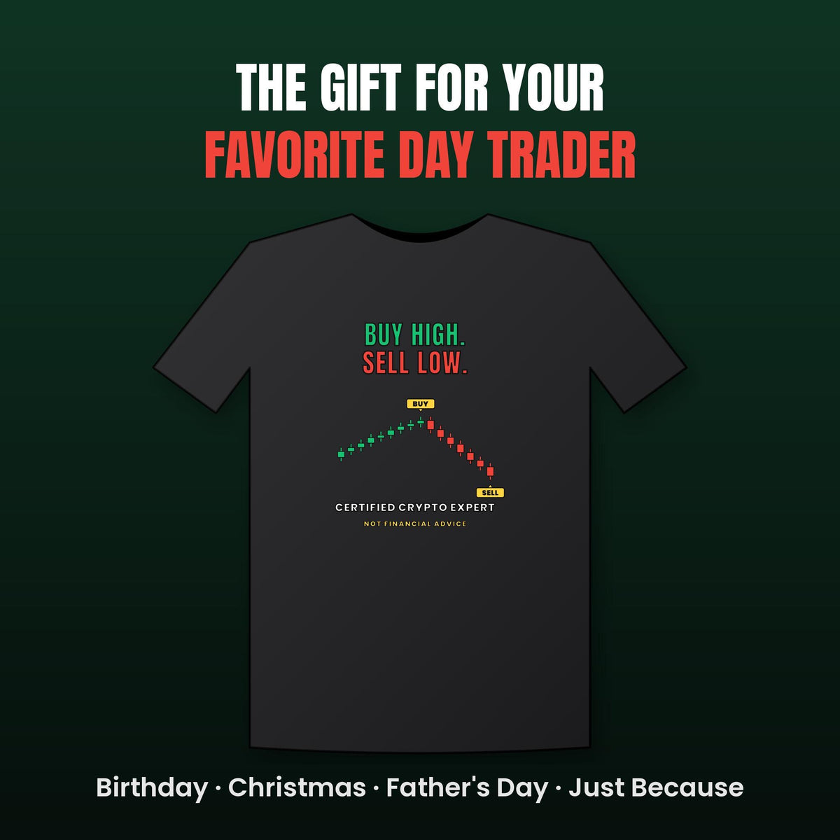 Buy High Sell Low Shirt, Funny Crypto T-Shirt, Day Trader Gift, Stock Market Humor Tee, Crypto Investor Shirt, Trading Meme Tee