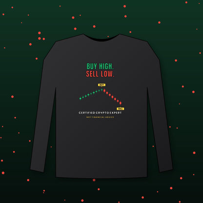Buy High Sell Low Long Sleeve Shirt, Funny Crypto Tee, Day Trader Gift, Stock Market Humor Shirt, Crypto Investor Gift