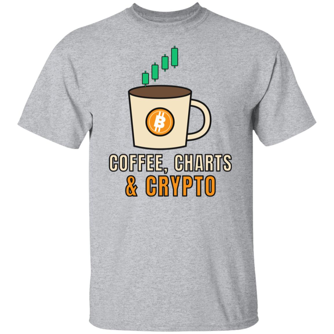 Coffee Charts and Crypto Shirt, Funny Bitcoin Coffee T-Shirt, Crypto Trader Gift, Coffee Lover Tee, Day Trader Shirt