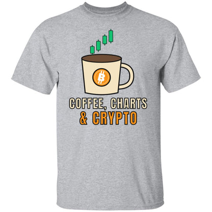 Coffee Charts and Crypto Shirt, Funny Bitcoin Coffee T-Shirt, Crypto Trader Gift, Coffee Lover Tee, Day Trader Shirt
