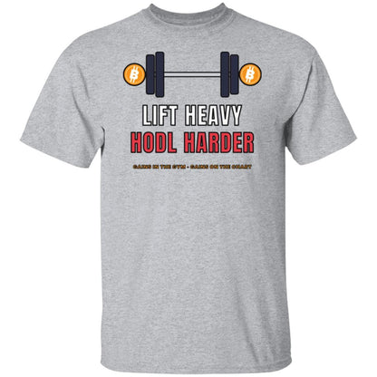 Lift Heavy Hodl Harder Shirt, Bitcoin Gym T-Shirt, Crypto Workout Tee, Weightlifting Gift, Funny Crypto Gym Shirt