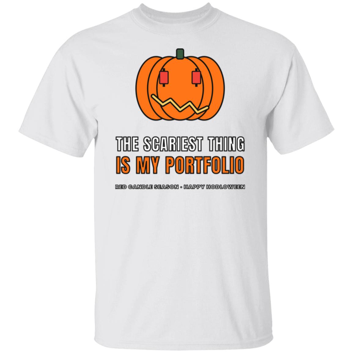 Halloween Crypto Shirt, Scariest Thing Is My Portfolio T-Shirt, Funny Bitcoin Pumpkin Tee, Crypto Trader Halloween Gift