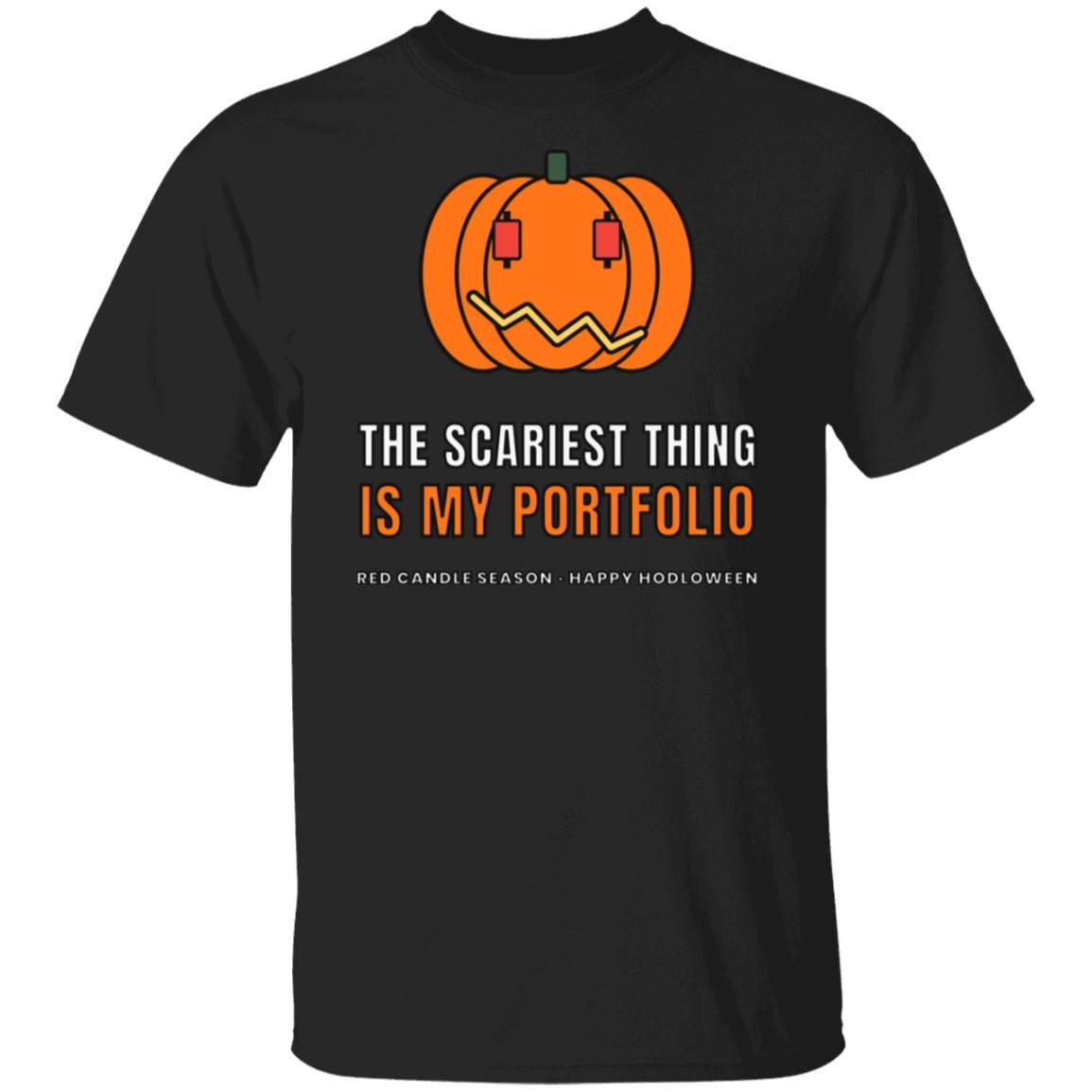 Halloween Crypto Shirt, Scariest Thing Is My Portfolio T-Shirt, Funny Bitcoin Pumpkin Tee, Crypto Trader Halloween Gift