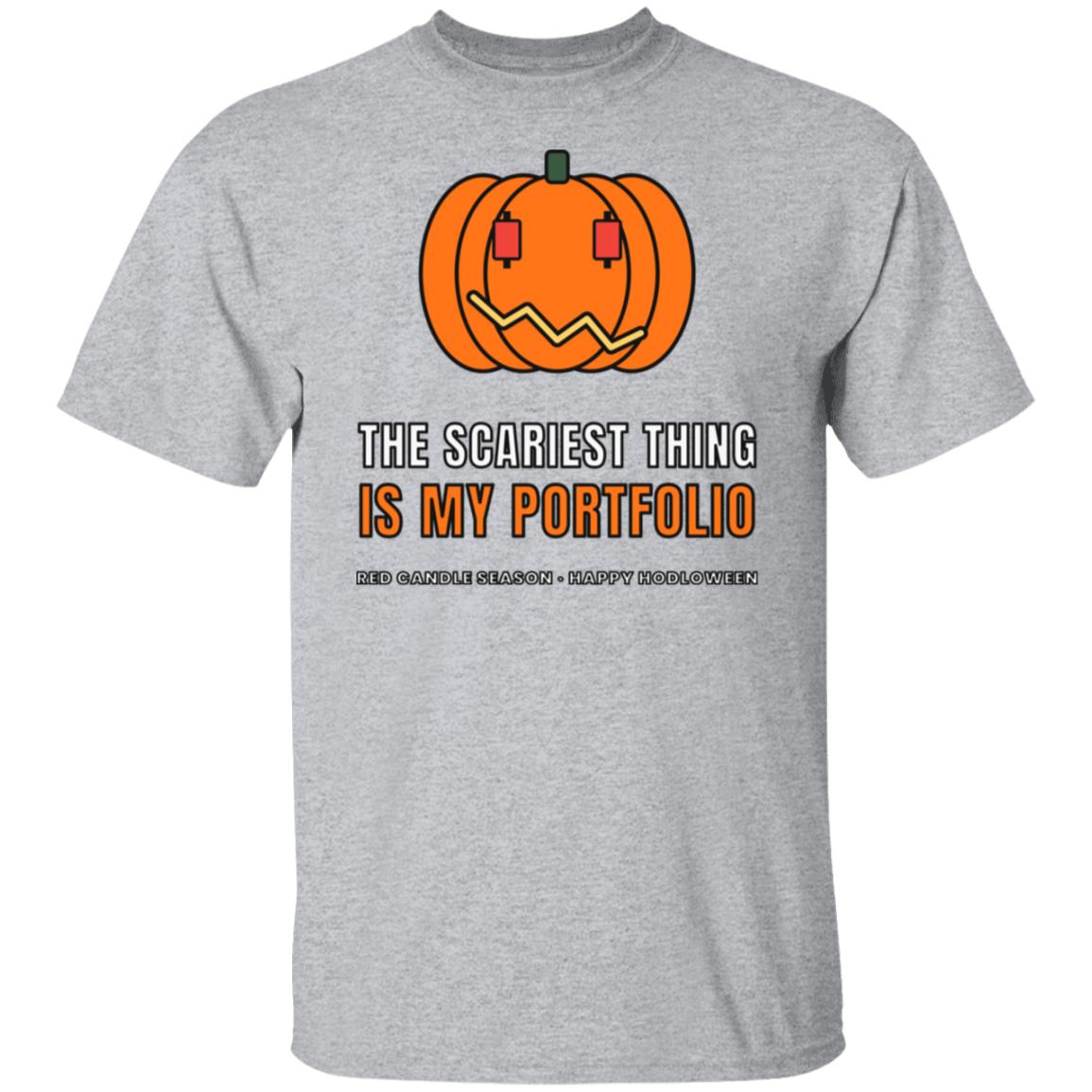 Halloween Crypto Shirt, Scariest Thing Is My Portfolio T-Shirt, Funny Bitcoin Pumpkin Tee, Crypto Trader Halloween Gift