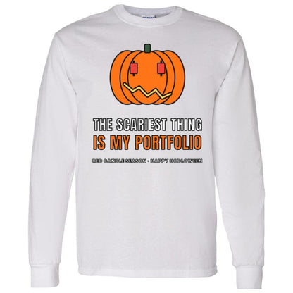 Halloween Crypto Long Sleeve Shirt, Scariest Thing Is My Portfolio Tee, Funny Pumpkin Crypto Shirt, Trader Gift