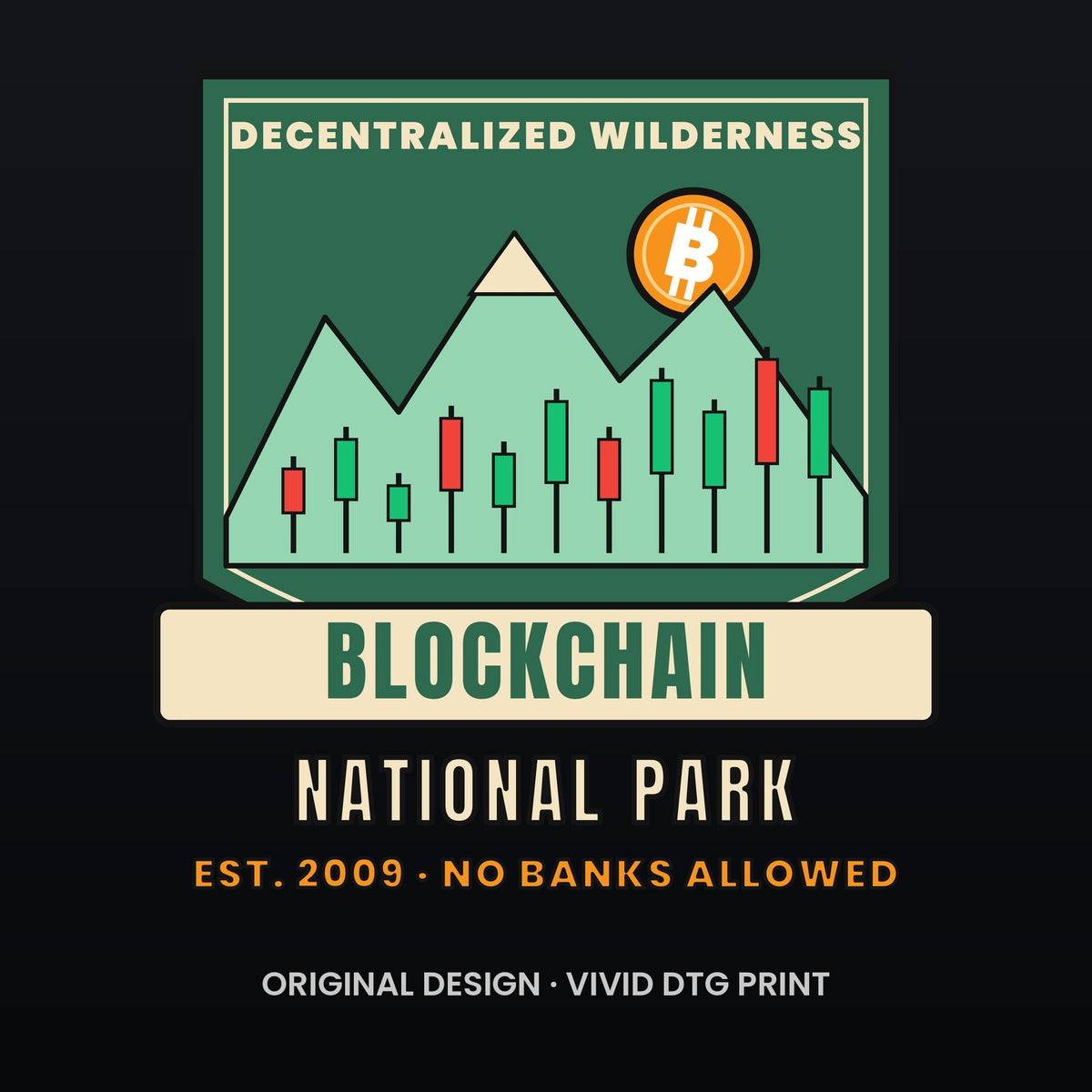 Blockchain National Park Shirt, Funny Bitcoin T-Shirt, Vintage Park Badge Crypto Tee, Hiking Crypto Gift, Crypto Investor Gift