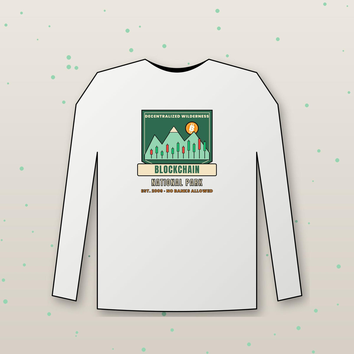 Blockchain National Park Long Sleeve Shirt, Funny Bitcoin Tee, Vintage Park Badge Crypto Shirt, Hiking Crypto Gift